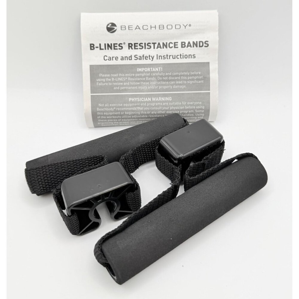 Beachbody Resistance Band Handles Set Black Foam Grip Lightweight Durable - Picture 7 of 7